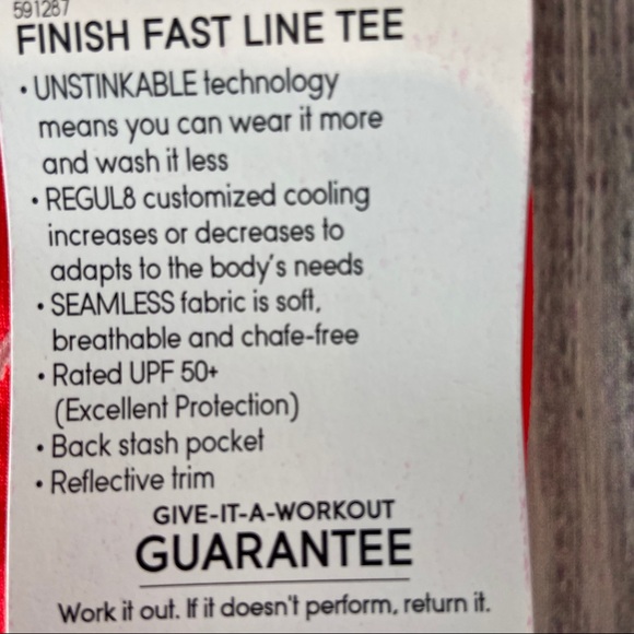 Athleta Finish Fast Line Tee Shirt.  Size XLarge. New With Tags. - Picture 9 of 11